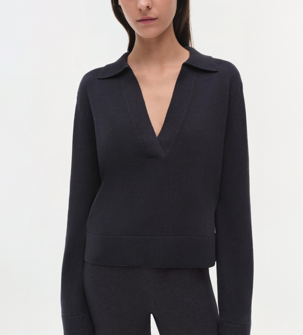 Simkhai Classic Midnight Polo Sweater Size XS NWT